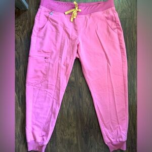 Women’s FIGS Pink Zamora Jogger Scrub Pants Size Large Petite